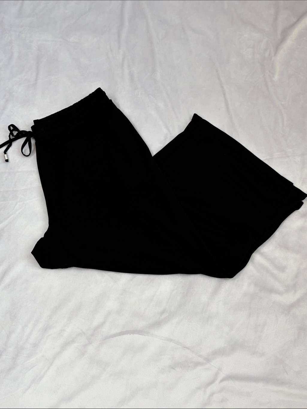 Every Day By Susan Graver Liquid Knit Drawstring Crop Pants ~ Black